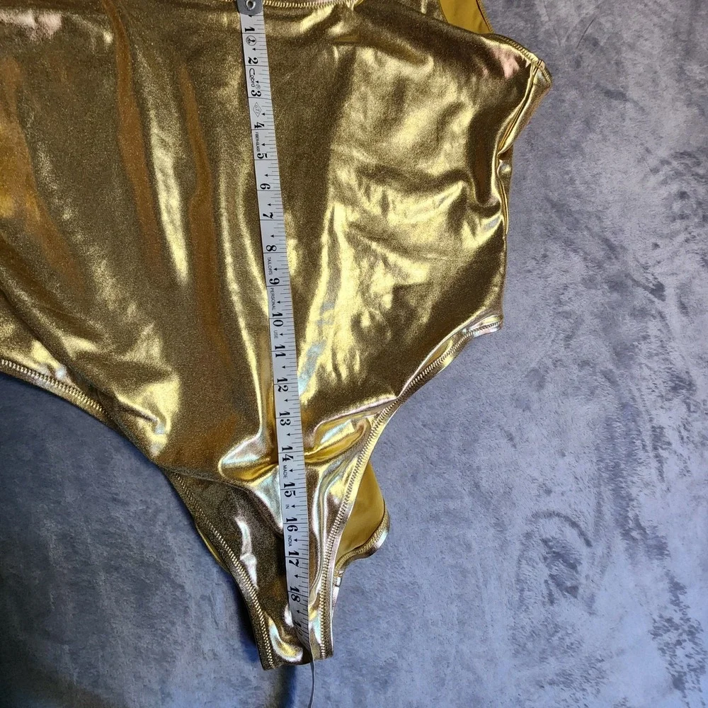 SKIMS Metallic Gold 👑 One Piece Swimsuit Swimwear Bathing Suit XL 2X Rare